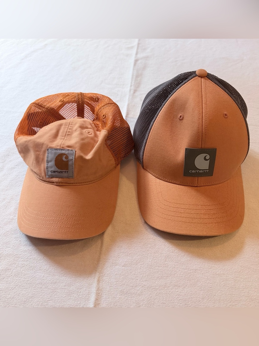 Carhartt Mesh Back Adjustable Trucker Hats, One Size, Orange, Orange/Gray